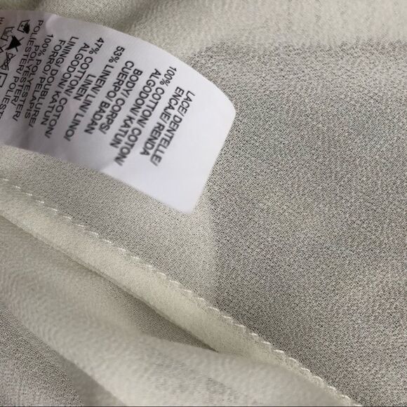 Lucky Brand cinema sweater lace split back white M - Picture 5 of 5